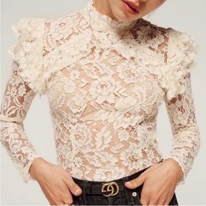 Reformation ivory lace top 2, XS